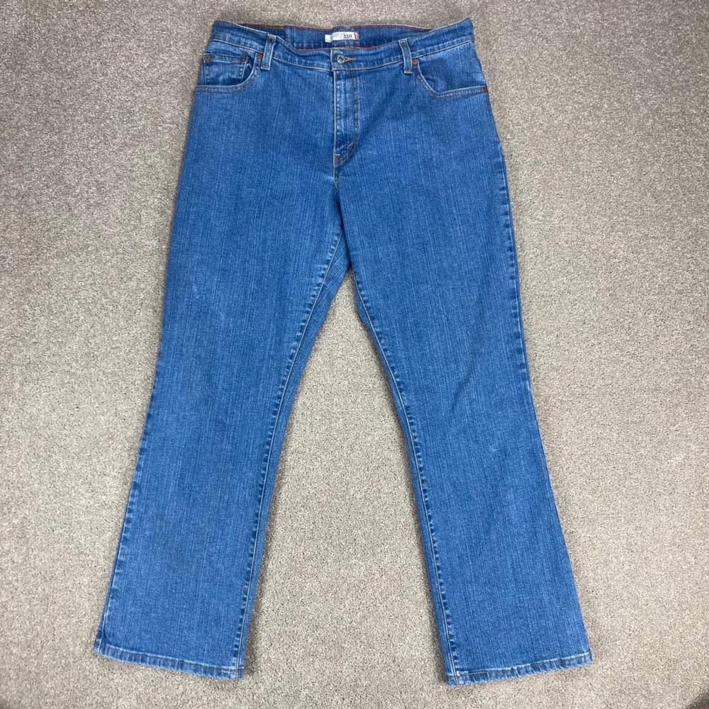 Levis 550 Vintage Relaxed Boot Cut Jeans Women Sz 14 Blue Stretch Western Denim